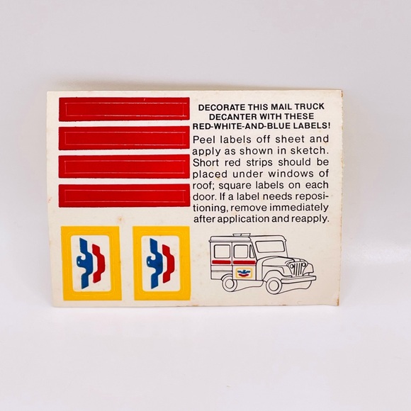 Avon MailTruck cologne decanter w/box & decals, full - Picture 5 of 5